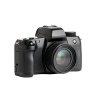 Digital camera on a white isolated background, showcasing its modern design and features. png