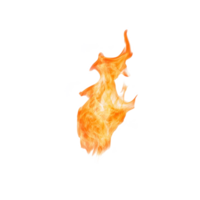 Dynamic flame design on a transparent background, suitable for various creative projects. png
