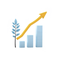 Financial growth represented by charts and growth symbols, symbolizing success and development. png