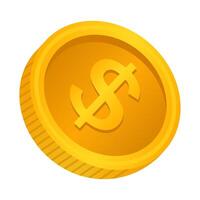 Golden coin cartoon image vector