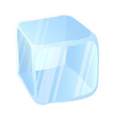 Transparent ice cube cartoon illustration image