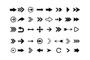 Simple arrows. Arrow icons. set of swipe arrows black icons. Set of arrows. Set different arrows or web design. illustration. vector