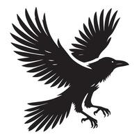 Dynamic Raven Silhouette in Flight Graphic vector