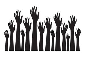 Reaching Hands Silhouette A Symbol of Unity and Support vector