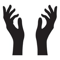 Silhouette of Two Open Hands Reaching Up Illustration vector