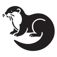 Otter Silhouette Illustration Design vector