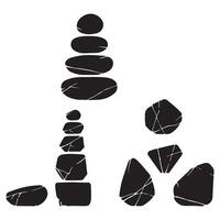Stacking Stones Silhouette Illustration A Collection of Balanced Rock Formations vector