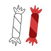 Two long rectangular candies. Hand drawn clip art for your project. vector