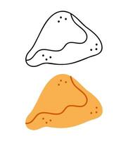 Two triangular pies. Hand drawn clip art for your project. vector