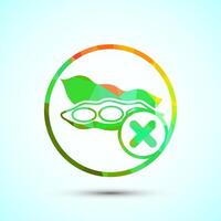 Soy free icon design illustration. Soy allergen free product food sign, Low poly style vector