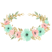 Delicate floral wreath design transparent background digital artwork elegant aesthetic soft colors nature inspiration png