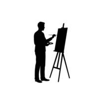 Artist creating masterpiece on transparent background studio digital art creative space side view imagination unleashed png