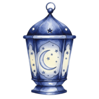 Elegant lantern illuminating the night sky outdoor setting watercolor artwork tranquil atmosphere artistic perspective png