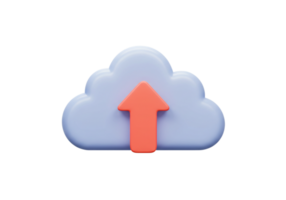 Cloud upload icon digital workspace graphic element modern design close-up view concept for cloud technology png