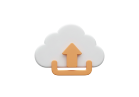 Cloud upload icon digital technology graphic design minimalist environment isolated view cloud computing concept png