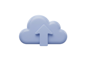 Cloud upload icon digital design graphic elements online environment front view data storage concept png