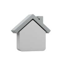 Modern house icon digital design minimalistic style clean aesthetic 3d view home representation for user interfaces png