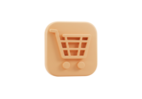 Shopping cart icon design digital marketplace graphic element modern environment close-up view e-commerce concept png