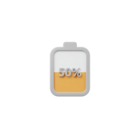 Battery status display digital device infographic minimalist design close-up view technology concept png
