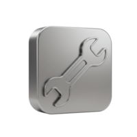 Tool icon digital design metallic look minimalist style close-up visual representation for industry png