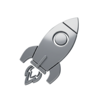 Rocket launch event space digital icon technology environment isolated viewpoint innovation concept png