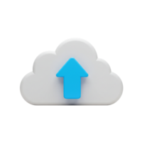 Cloud upload action digital space icon representation tech environment frontal view data transfer concept png