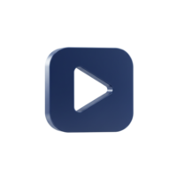 Interactive play button icon design digital media graphic element modern environment front view multimedia concept png
