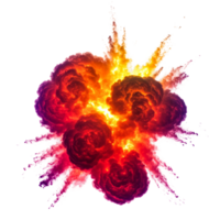 Explosive fireball eruption unknown location digital art vivid colors abstract viewpoint power and chaos png