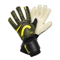 Dynamic goalkeeper gloves display sports equipment showcase indoor environment close-up view performance concept png