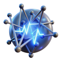 Render Molecular Structure with Energy Pulse Abstract Background png