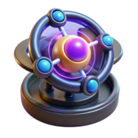 Render Abstract Atom Model Illustration Futuristic Energy Core Design png