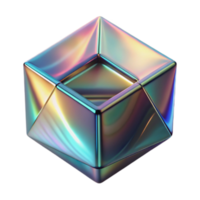 Iridescent Cube Render Abstract Background Image png