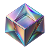 Iridescent Cube Render Abstract Background Graphic Design Element png