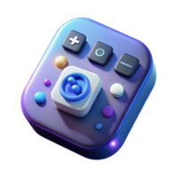 Render of a Futuristic Game Controller with Colorful Buttons and Joystick png