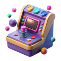 Retro Gaming Console Render Colorful Joystick Buttons Abstract Background png