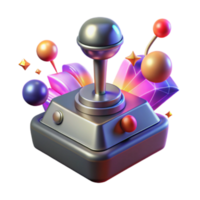 Vibrant Render of Retro Joystick with Abstract Background png