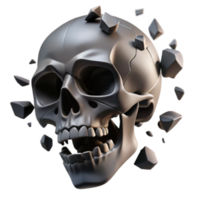 Render of Exploding Skull Graphic Resource png