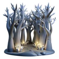 Enchanted Forest Illustration Glowing Trees Mystical Woods Digital Art Fantasy Setting png
