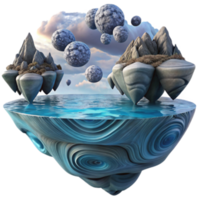 Surreal Render Floating Island Fantasy Landscape Art png