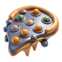 Render of Abstract Pizza Slice with Colorful Buttons png
