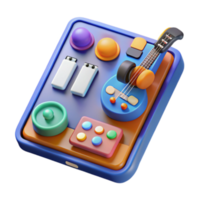 Vibrant Render of Musical Instrument Interface with Colorful Buttons and Controls png