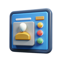 Render of User Interface Profile Control Panel, Modern App Design Element, Digital Avatar, Interface Buttons, Graphic Resource, Software Icon, Cartoon Style, Web Design, UI Element, Illustration png