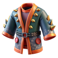 Spiked Fantasy Robe Render A Digital Illustration of a Stylish, Spiky, and Detailed Robe png