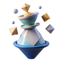 Abstract Render Pastel Geometric Shapes Floating Design png