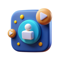 Render User Interface Icon Play Button Abstract Background Illustration png