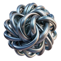 Intricate 3D Render of a Metallic Knot Abstract Background Image png