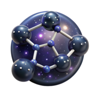 Cosmic Molecular Structure 3D Illustration png