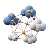 3D Render Cloud Network Abstract Illustration Interconnection Digital Nodes png