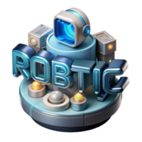 3D Robotic Technology Illustration Futuristic Cyberpunk AI Robot Digital Abstract Background png