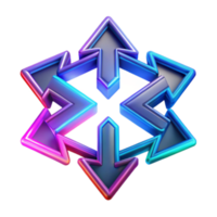 3D Abstract Arrow Icon, Dynamic Intertwined Arrows, Colorful Gradient Design, Neon Arrows, Geometric Symbol, Abstract Art, Up and Down Arrows, Modern Design, 3D Render, Digital Art png